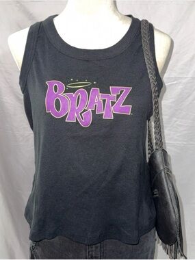 Bratz Graphic Tank Top - Black with Purple Logo